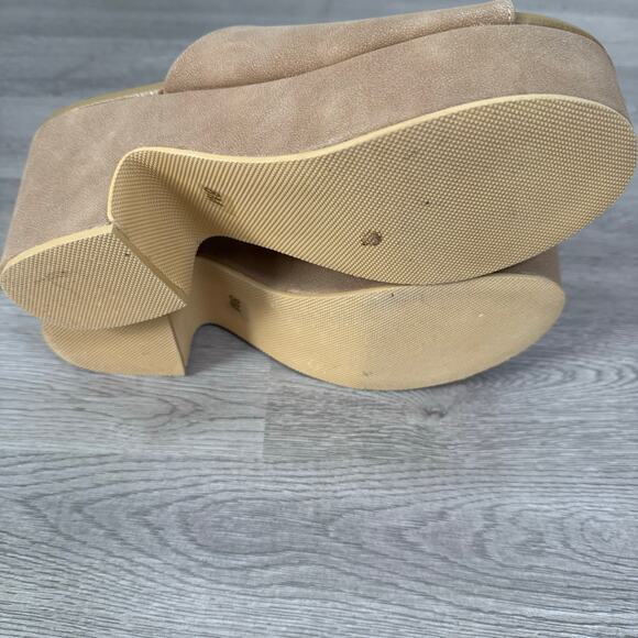 Anthropologie Matisse Women's Tan Brown Terry Platform Heels Size 8M - Picture 10 of 15